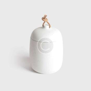 White vase with cover